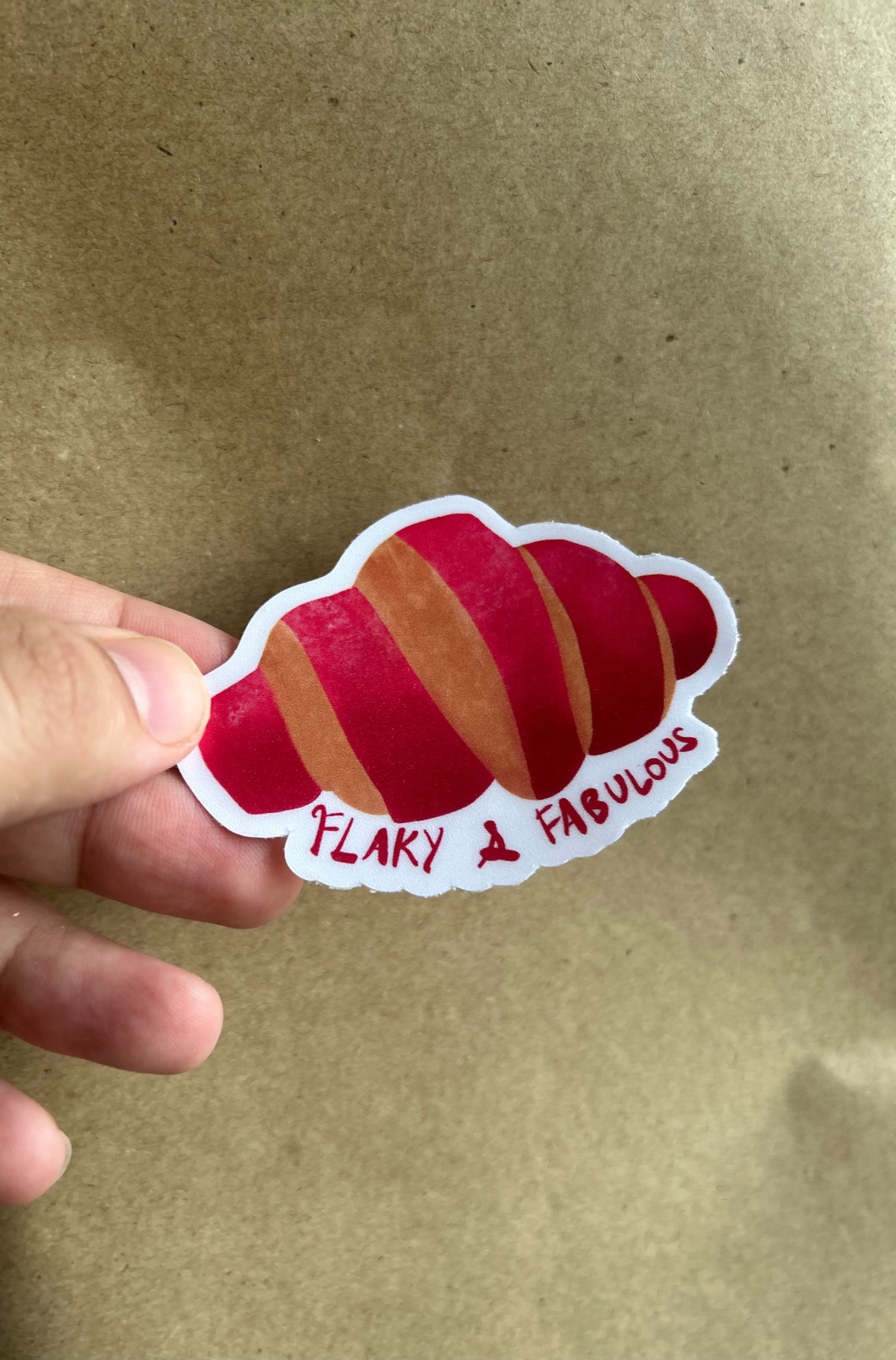 Pink Croissant Sticker